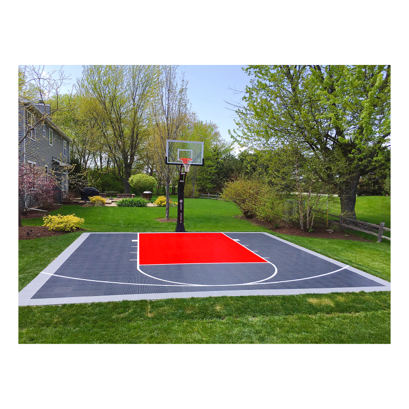 Outdoor Sport Court Tiles - 20x20 Feet Backyard Basketball Court Interlocking