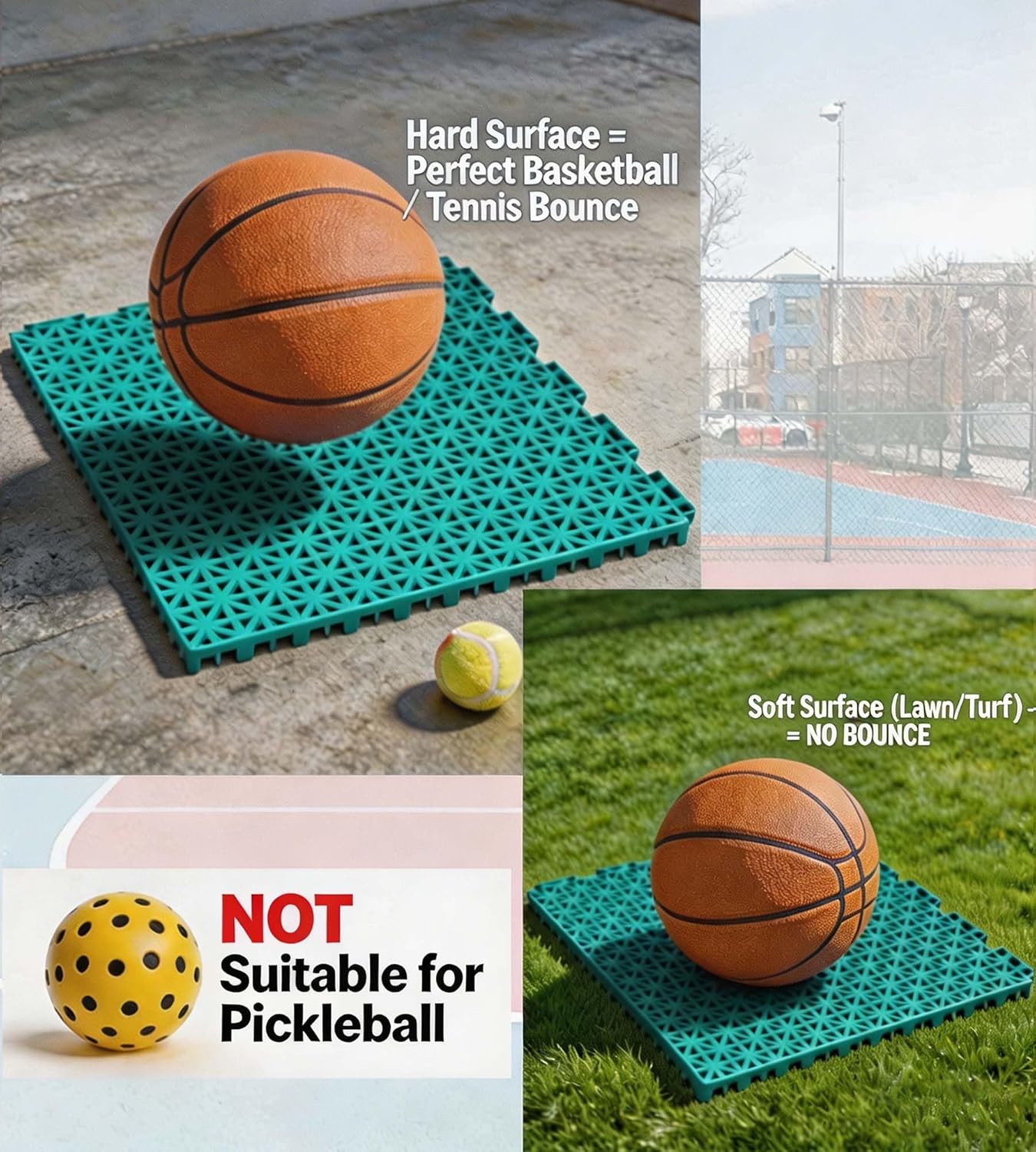jxgzyy 24 PCS Basketball Court - Outdoor Sport Court Tiles recension och pris